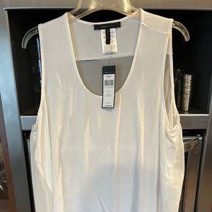 BCBG  women’s white blouse, sleeveless size large